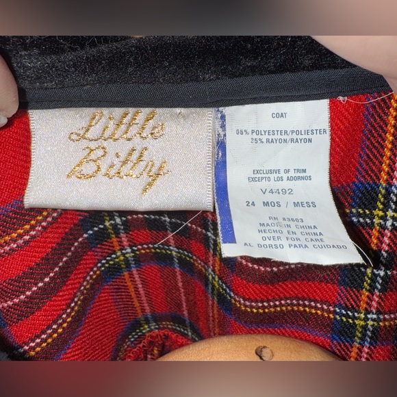 Little Bitty vintage girls plaid coat, size 24 mos, EUC - Picture 4 of 6